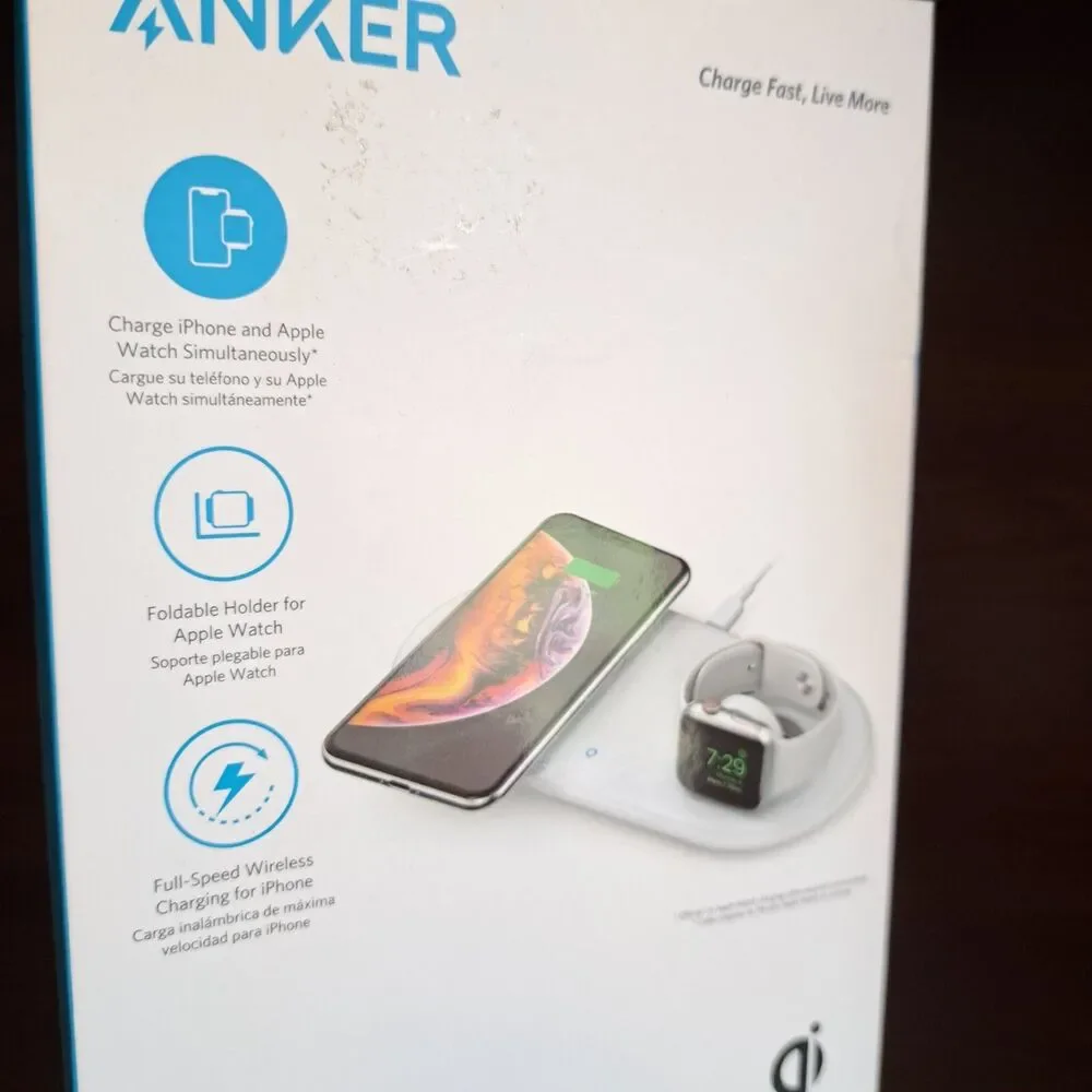 NEW Anker PowerWave+ Charging Mat with Watch Holder - White Sealed